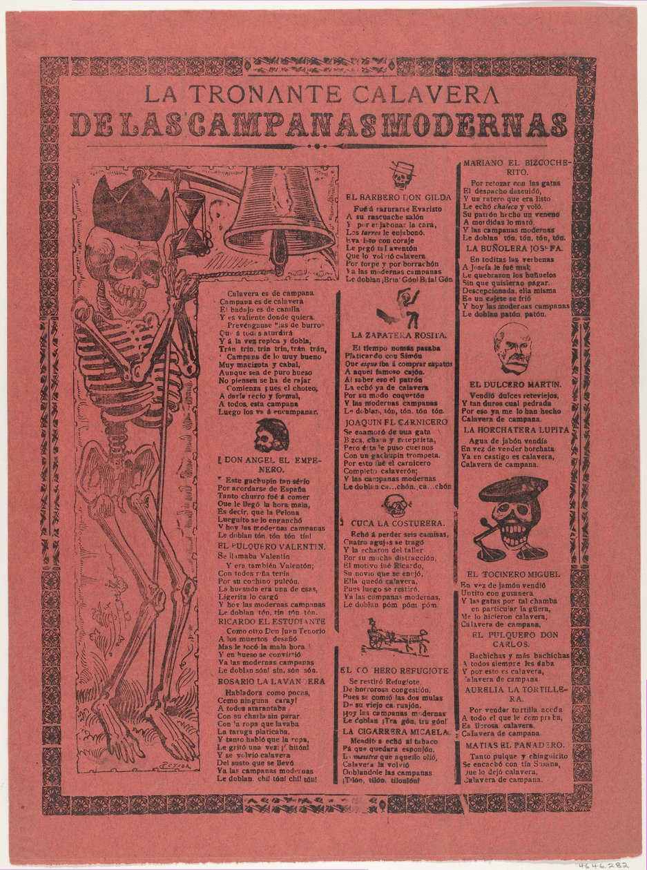 Das donnernde Skelett der modernen Glocken od José Guadalupe Posada