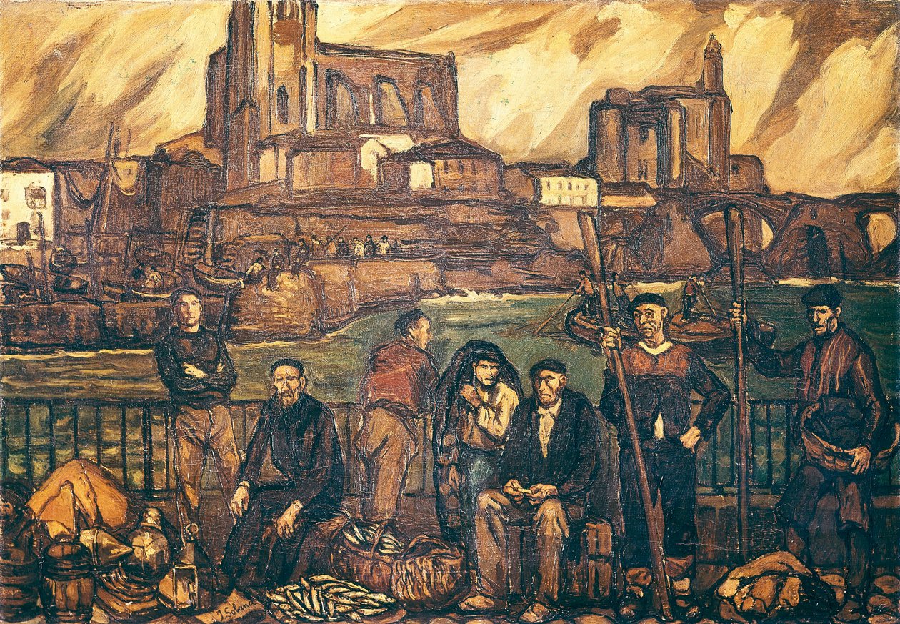 Baskové rybářů (olej na plátně) od Jose Gutierrez Solana