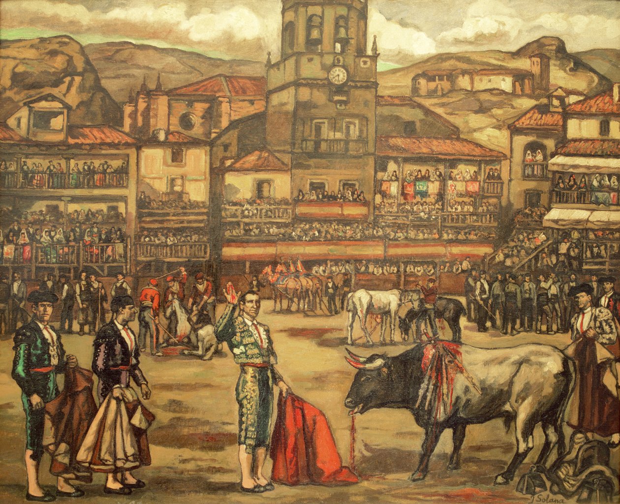Býčí zápasy v Rondě od Jose Gutierrez Solana