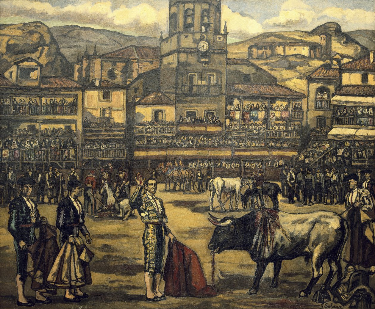 GUTIERREZ SOLANA, José (1886-1945). Býčí zápasy v Rondě (Capea en Ronda) od Jose Gutierrez Solana