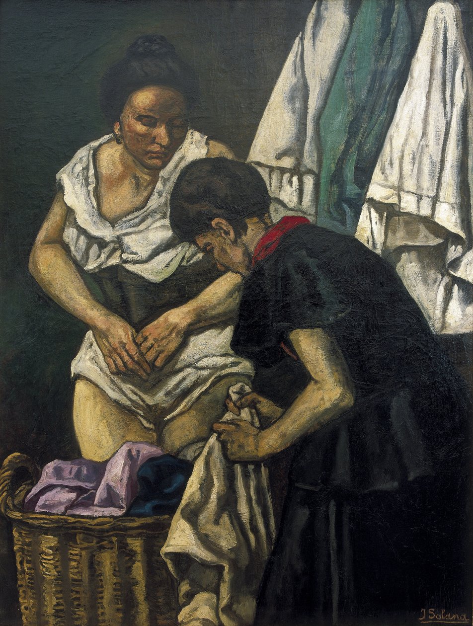 GUTIERREZ SOLANA, José (1886-1945). The Laundresses (Pradleny). 1931. Současné umění. Olej na plátně. Soukromá sbírka od Jose Gutierrez Solana