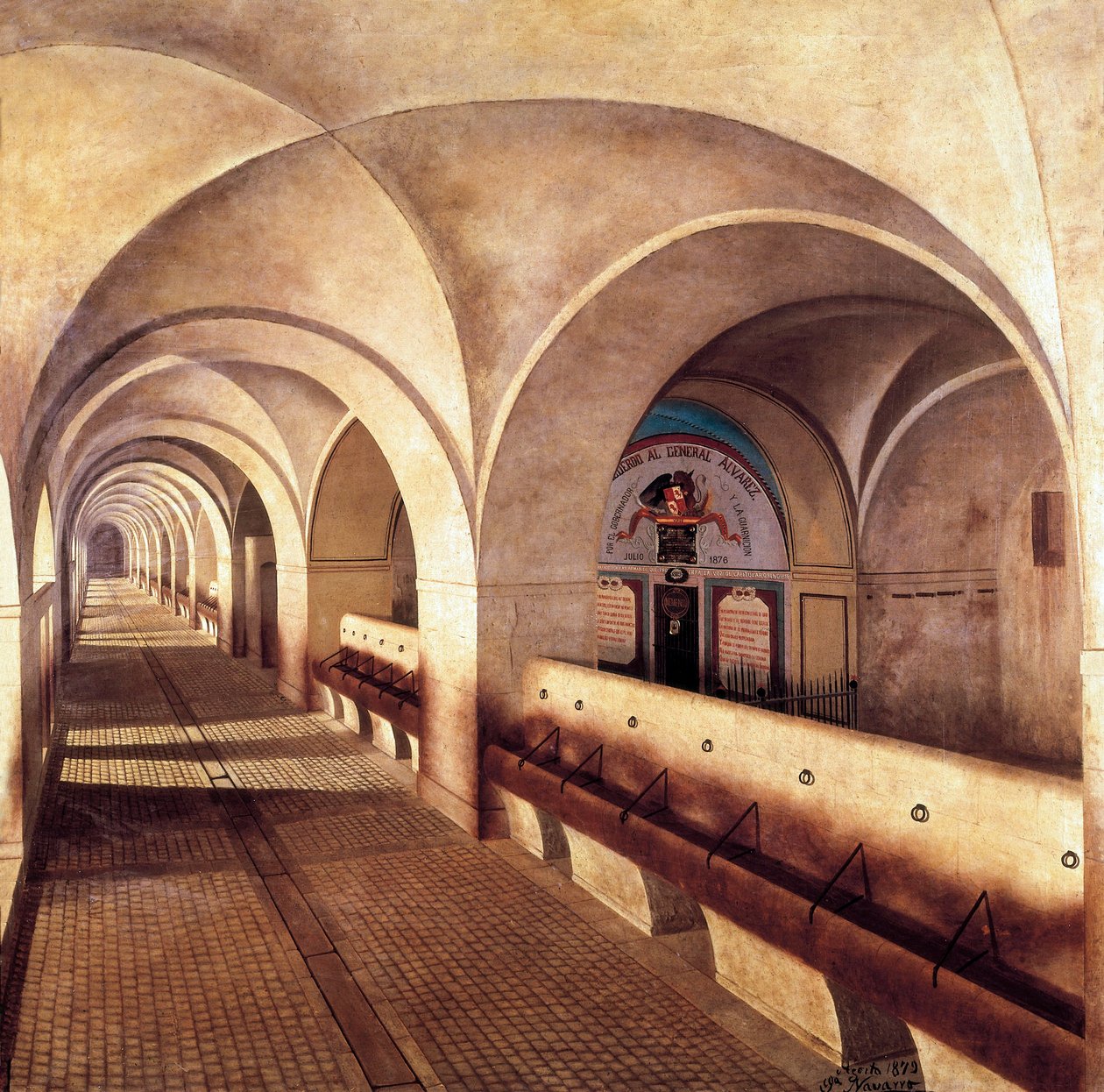 Stáje hradu San Fernando de Figuieres, obležené Francouzi v roce 1809, během španělské války za nezávislost (1808-1814), dveře vlevo jsou od vězení Mariano Alvarez de Castro (1749-1810) , důstojník a vojenský guvernér G od Jose Lafita y Blanco