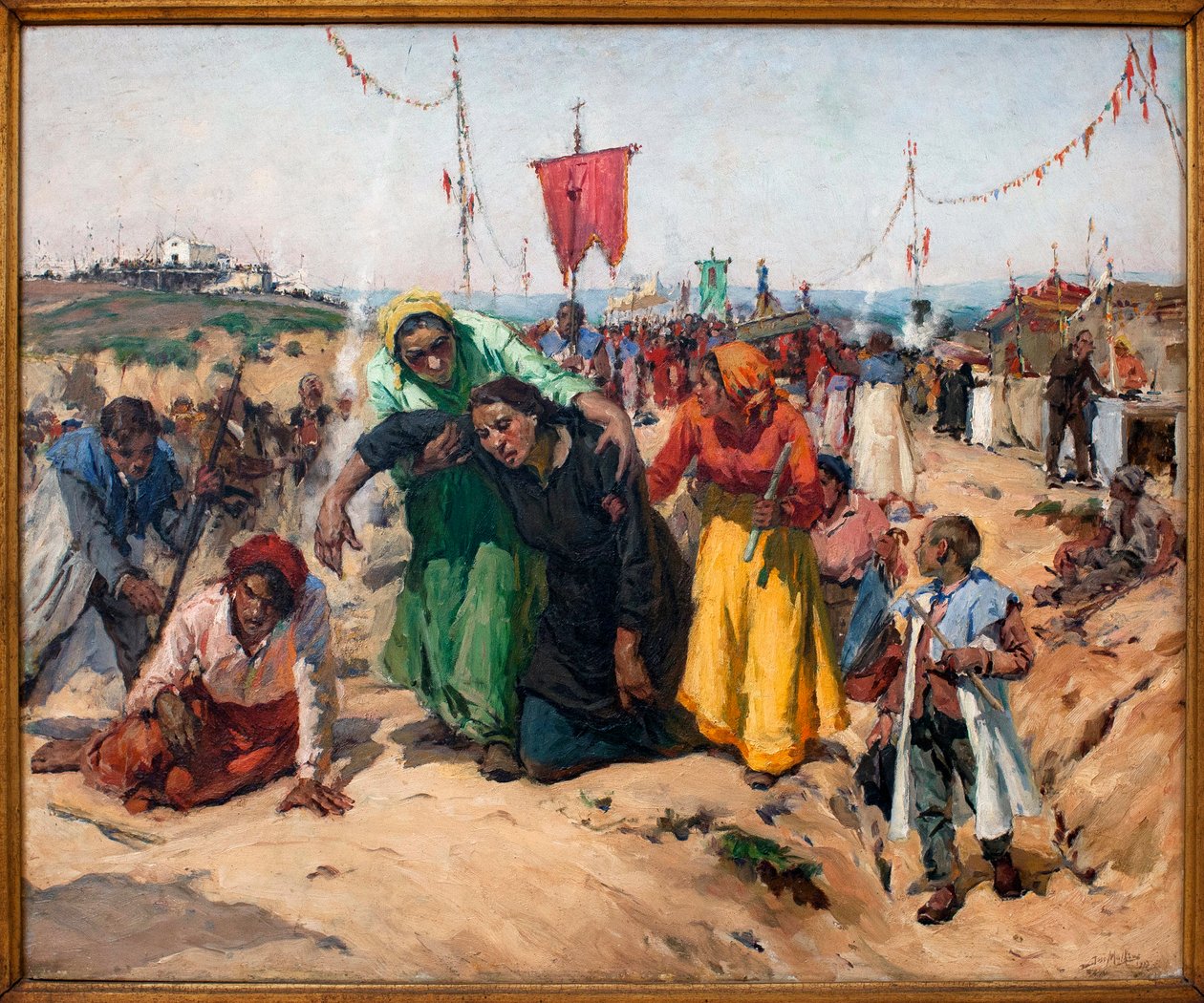 The Promises; Obraz od Jose Malhoa (1855-1933), Olej na dřevě od José Malhoa