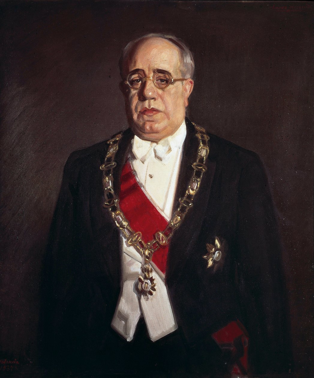 Portrét Manuela Azany (1880-1940), španělského politika od Jose Maria Lopez Mezquita
