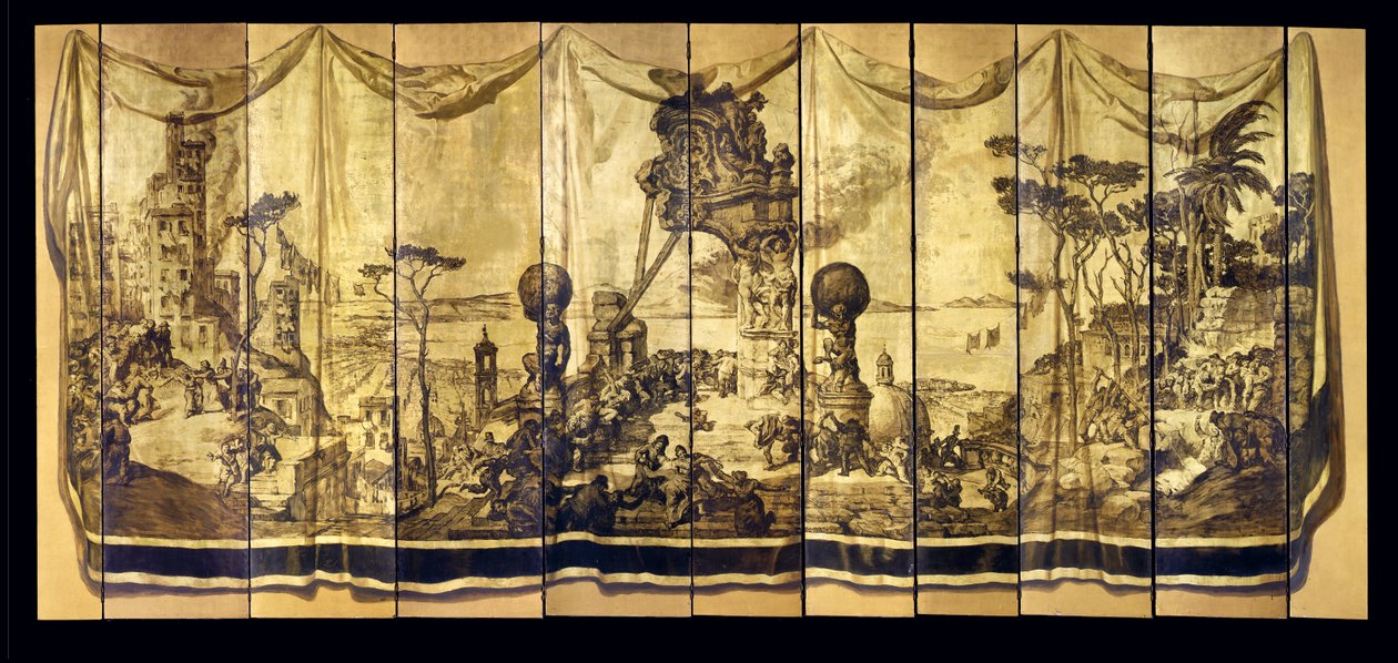Vision Mediterranea, jedenáctilistý plátno, kolem roku 1925 (olej na pozlacené desce) od Jose Maria Sert y Badia
