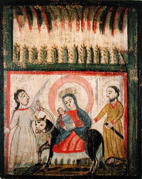 Útěk do Egypta (malba na borovém dřevě) od Jose Rafael Aragon