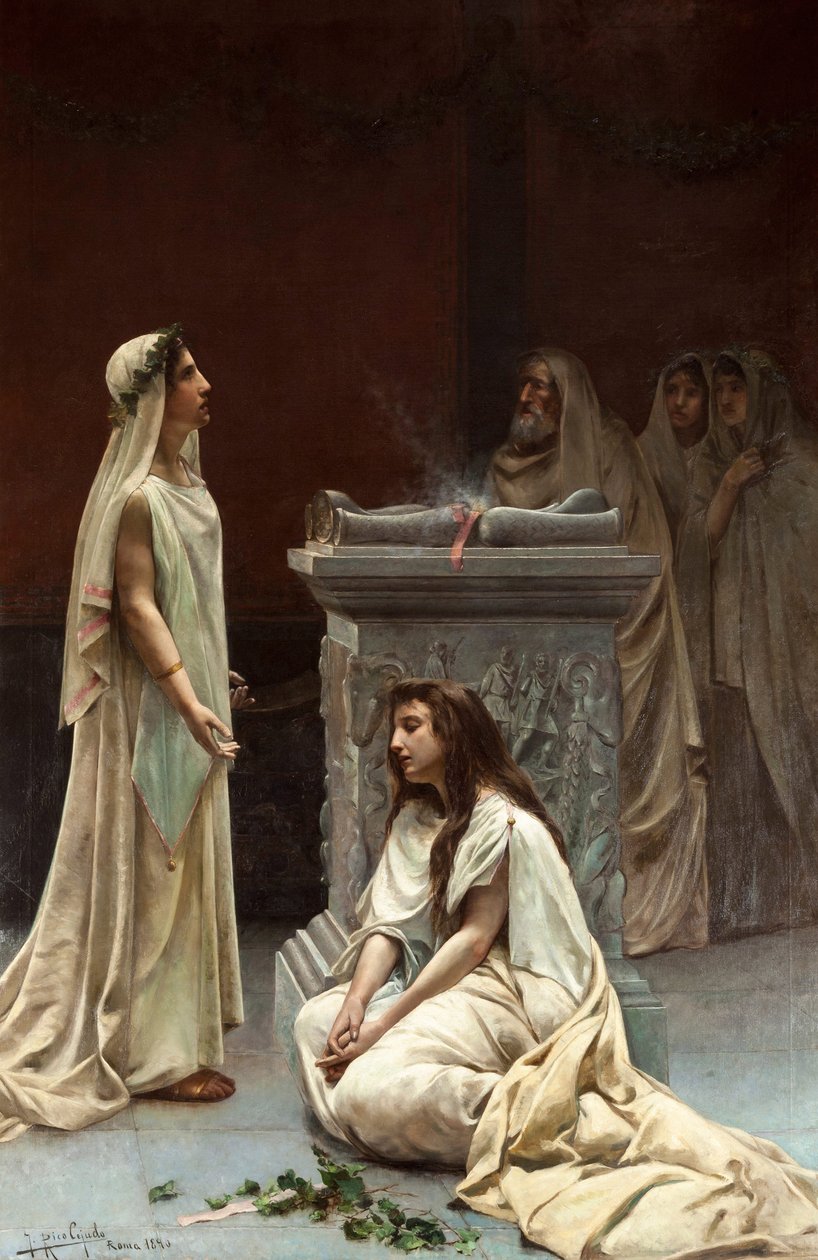 Akademické umění: The Vestals od Rico Cejudo, Jose (1864-1943) od Jose Rico y Cejudo