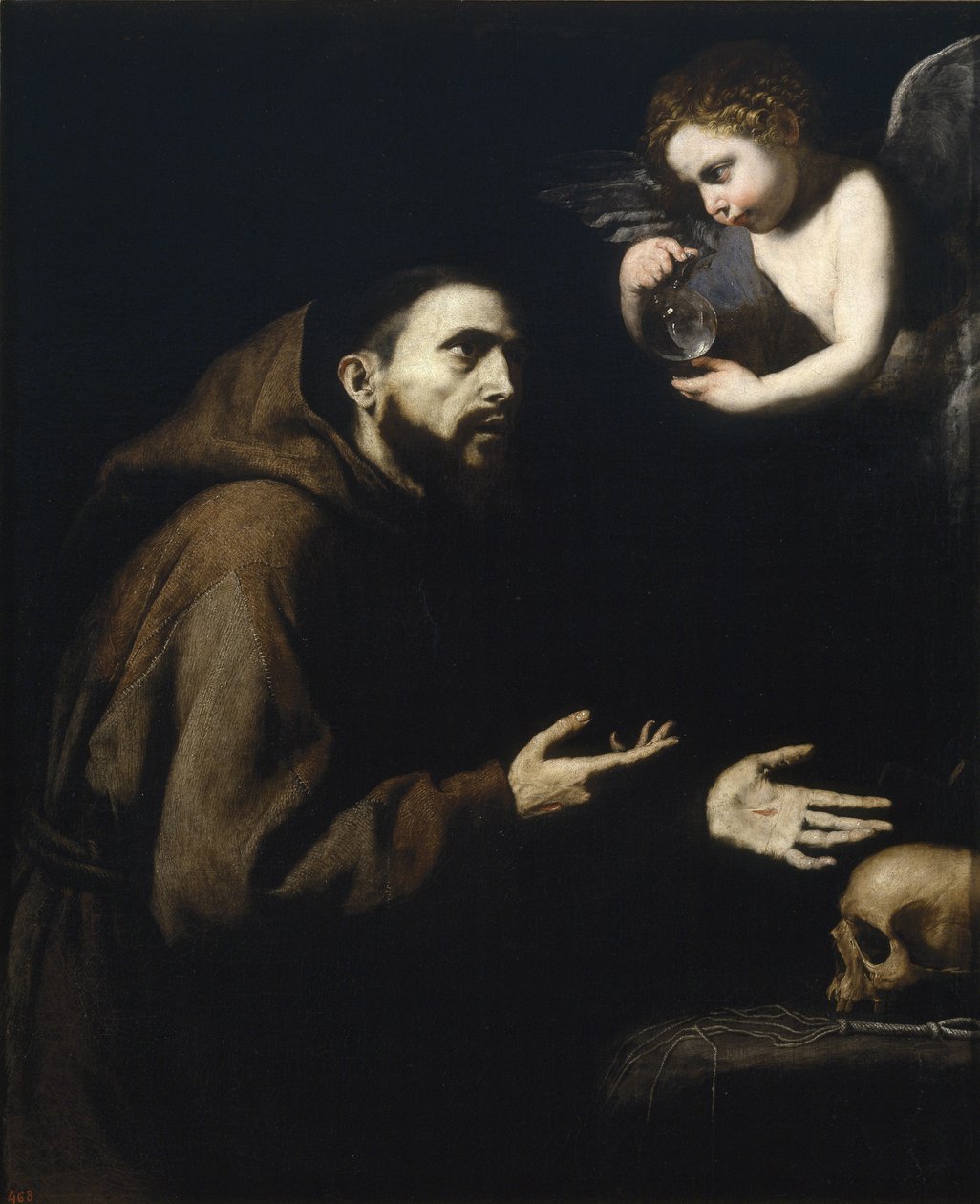 František z Assisi a anděl s lahví vody, 1636-1637 od Jose de Ribera
