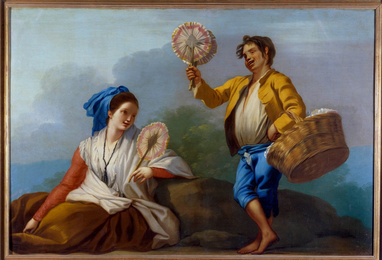 Obraz Kupce s večerkami od Jose del Castillo (1737-1793) Madridské muzeum Prado z 18. století od José del Castillo