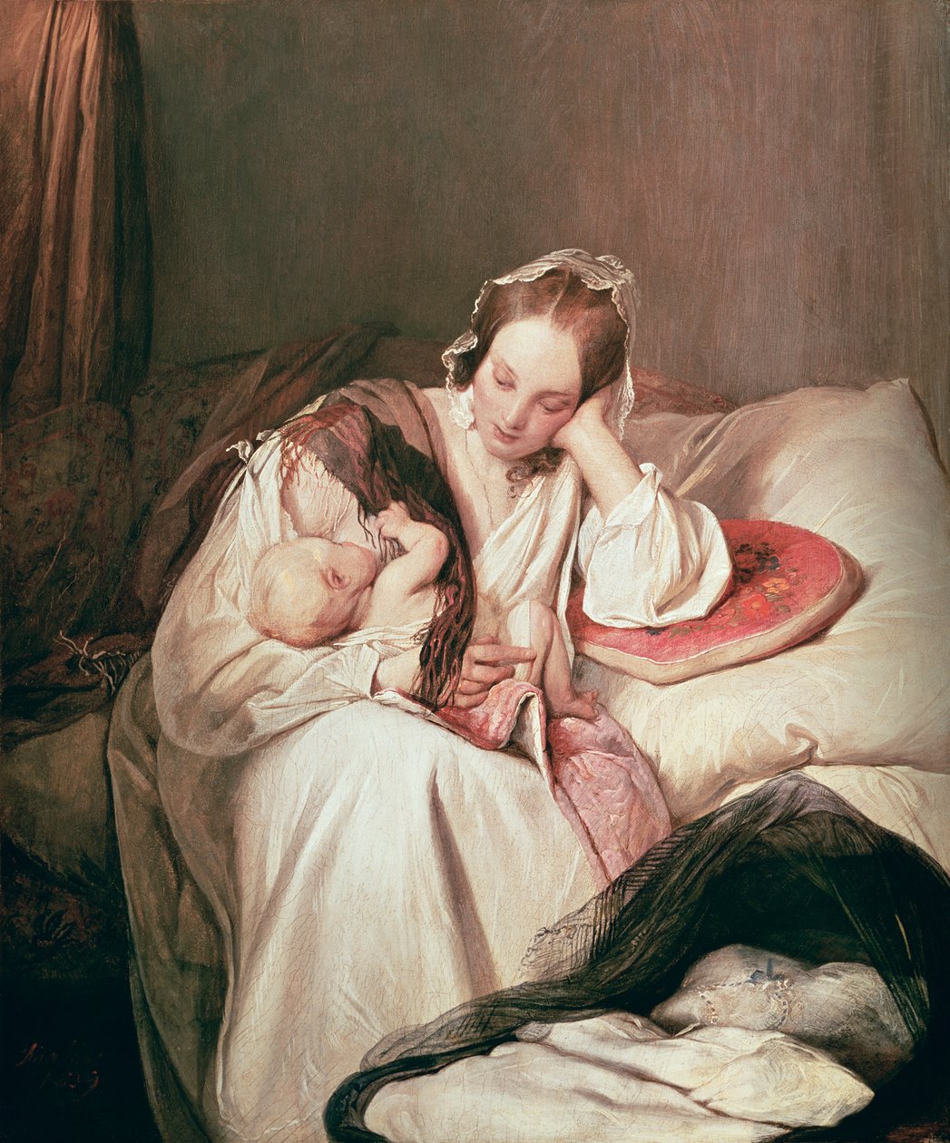 Mateřská láska, 1839 od Josef Danhauser