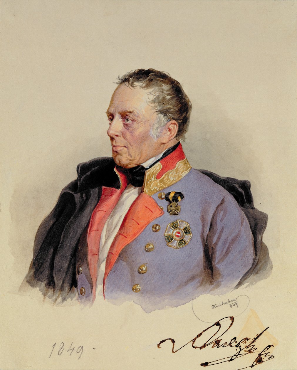 Johann Joseph Wenzel, hrabě Radetzky (1766-1858) guvernér lombardsko-benátských území v polovině 19. století, 1849 od Josef Nikolaus Kriehuber