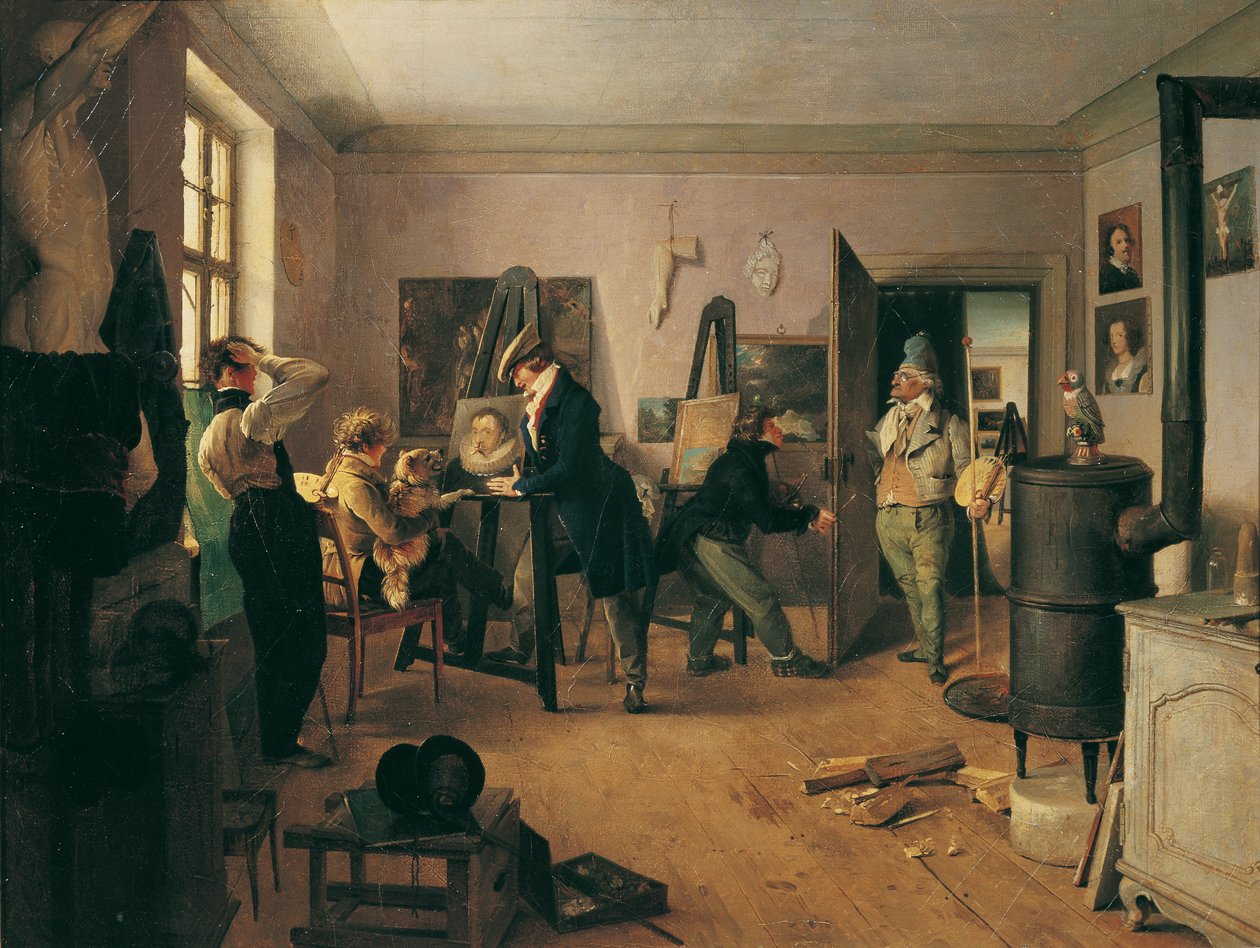 Místnost učenců od Josef Danhauser