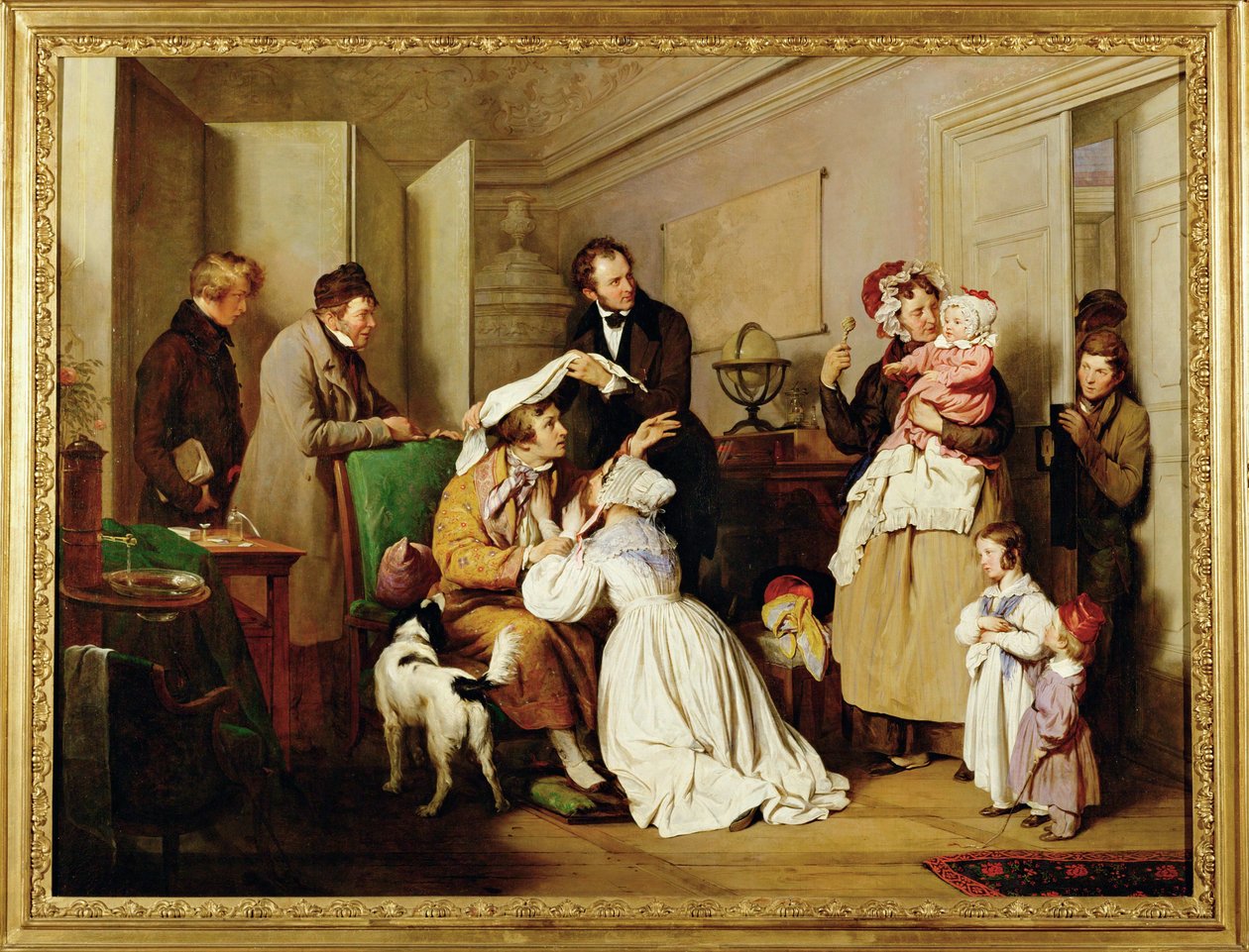Der Augenarzt - Oftalmolog ... (malba na plátně) od Josef Danhauser