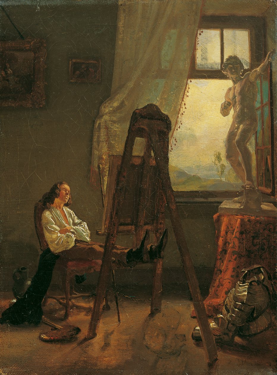 Malíř, který usnul v ateliéru od Josef Danhauser