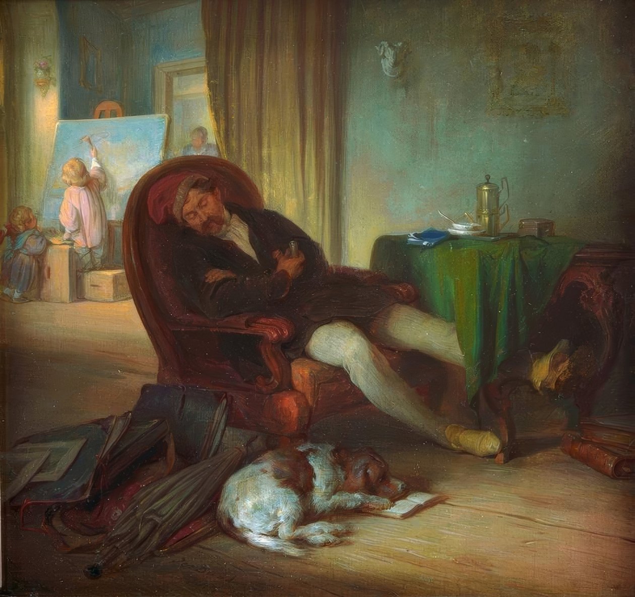 Spící malíř od Josef Danhauser