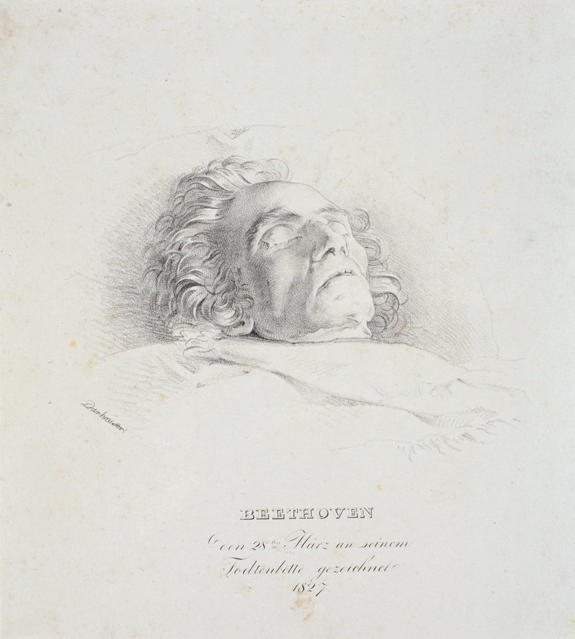 Ludwig van Beethoven (1770-1827) na smrtelné posteli, 28. března 1827 od Josef Danhauser