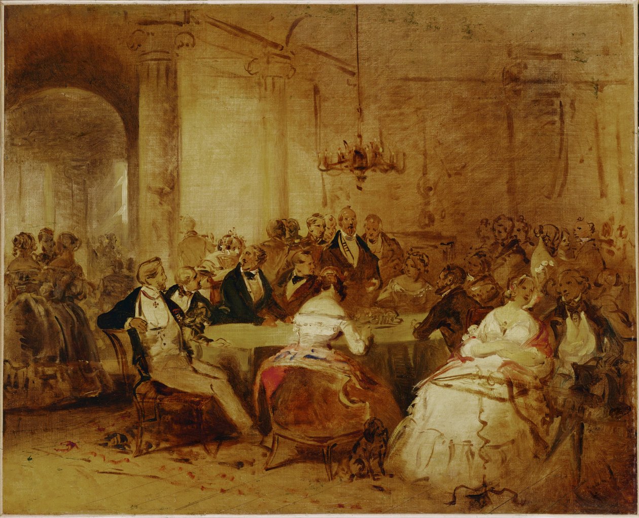 Společenská scéna. Elegantní vídeňská společnost v Schubertově ... od Josef Danhauser