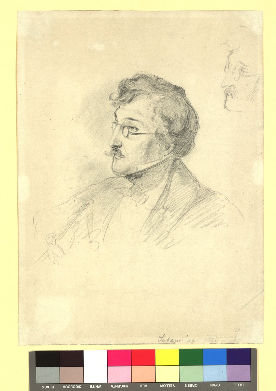 Studie (detail) k obrazu „Šachová partie“ od Josef Danhauser