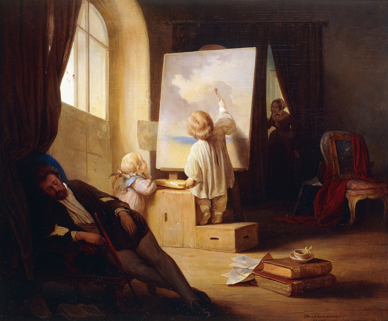 Spící malíř; Spící malíř, 1841 od Josef Danhauser