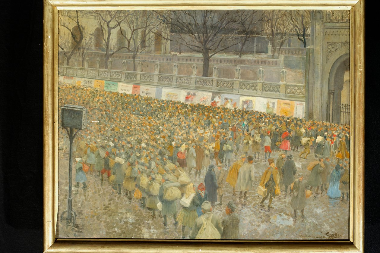 Severní nádraží 8. listopadu 1918 od Josef Engelhart