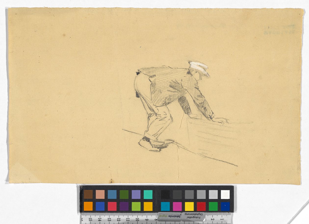 Studie eines Mannes mit Boot od Josef Engelhart