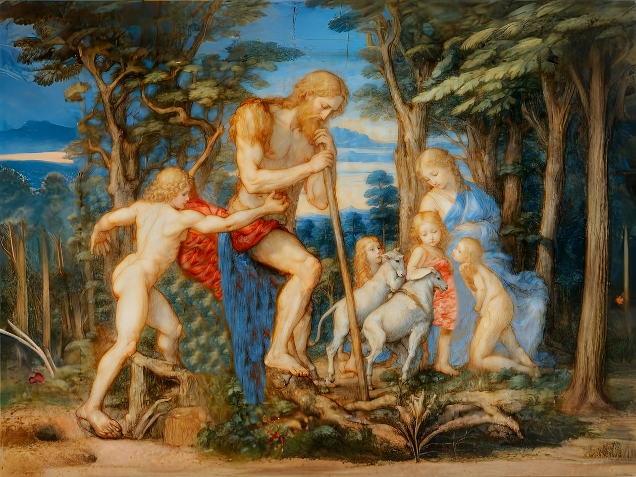 A1_Genesis_11-Adam, Eva a rodina od Josef Johann Michel