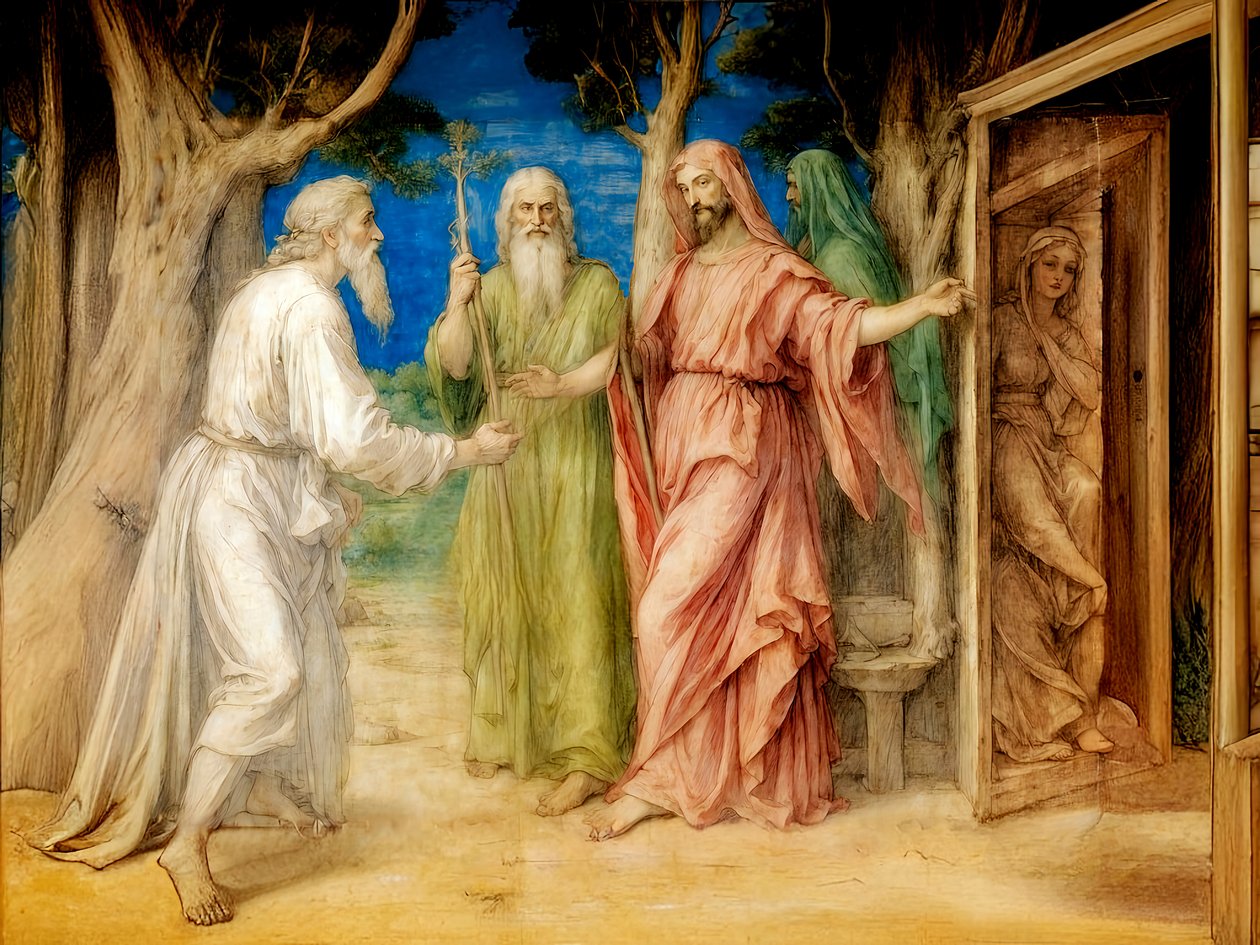 A1_Genesis_25-Abrahamovi tři návštěvníci od Josef Johann Michel