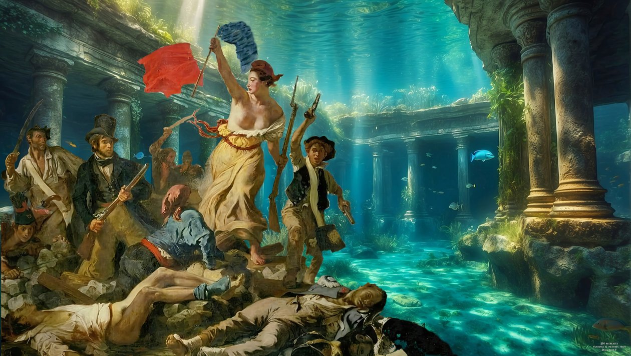 JJM-recreate_Delacroix_Svoboda pro lidi_pod vodou od Josef Johann Michel