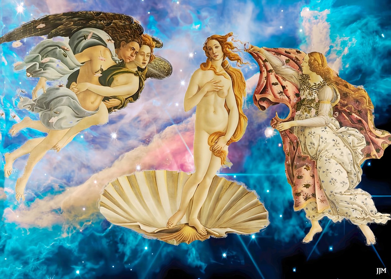JJM-recreate: Botticelli-S_The Birth of Venus+JWST od Josef Johann Michel