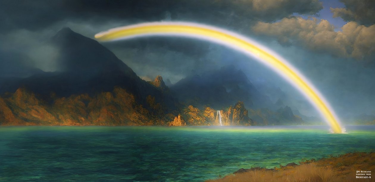 JJM luo uudelleen Bierstadt-A: Rainbow over Jenny Lake od Josef Johann Michel