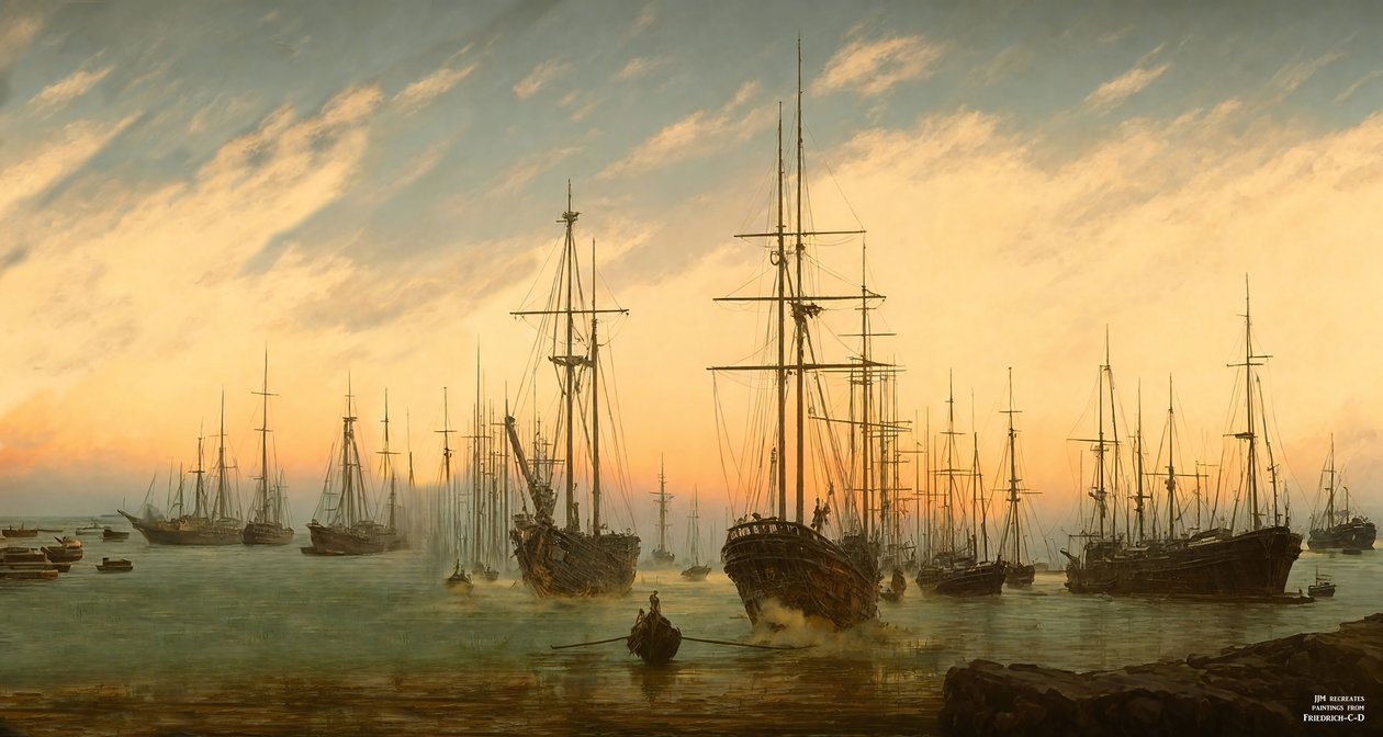 JJM znovu vytvořil Friedrich-C-D: Pohled na přístav (panoráma) od Josef Johann Michel