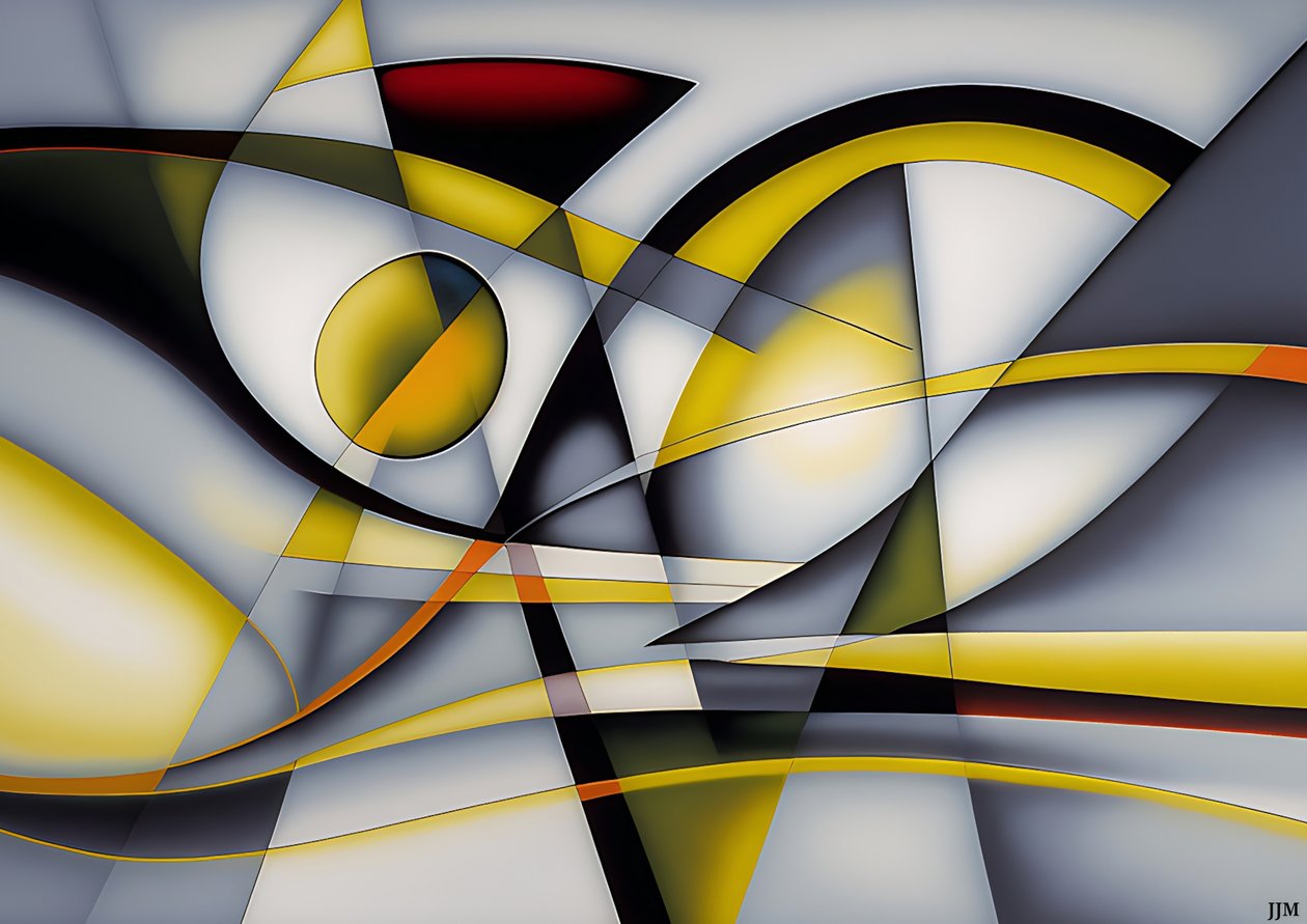 abstrakt: silver-yellow_curve 1 od Josef Johann Michel