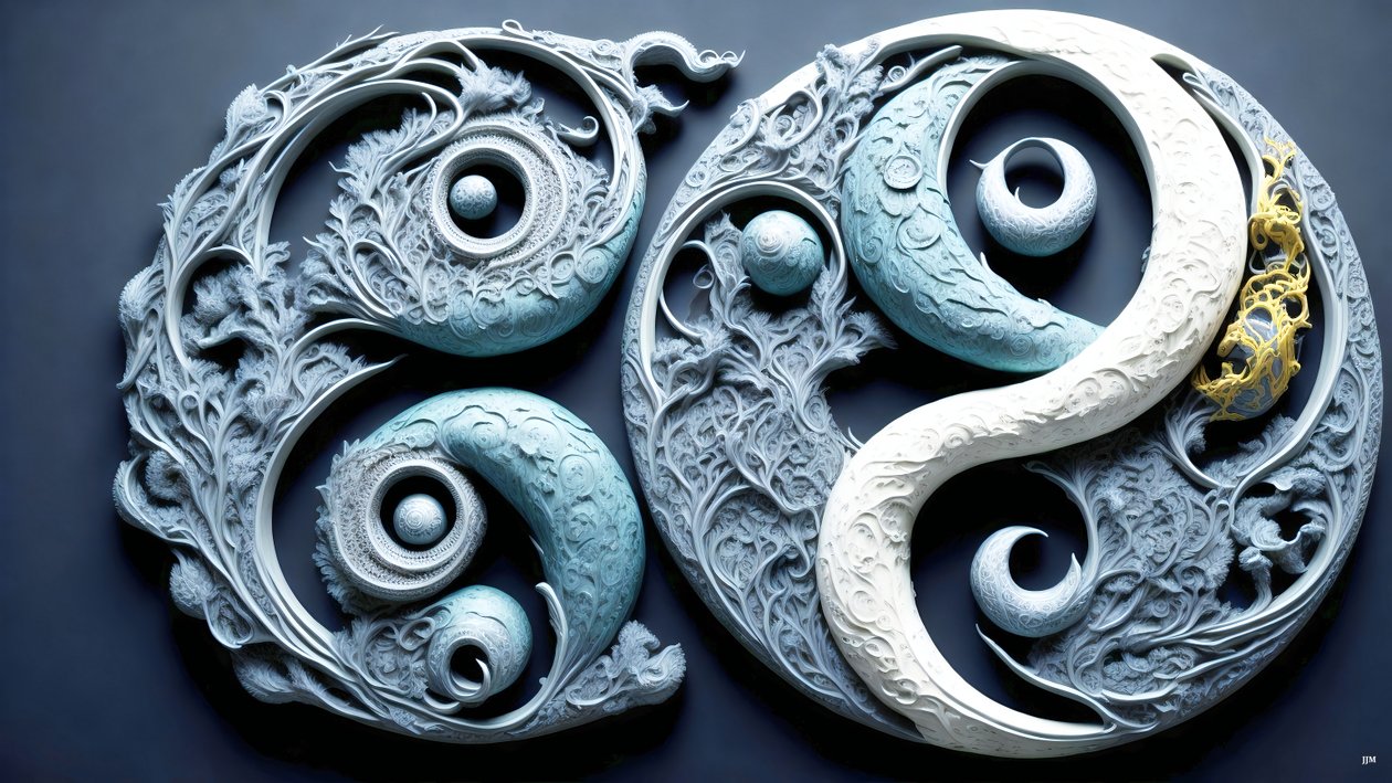 enkaustický Feng Shui koncept JIN A JANG _02 od Josef Johann Michel