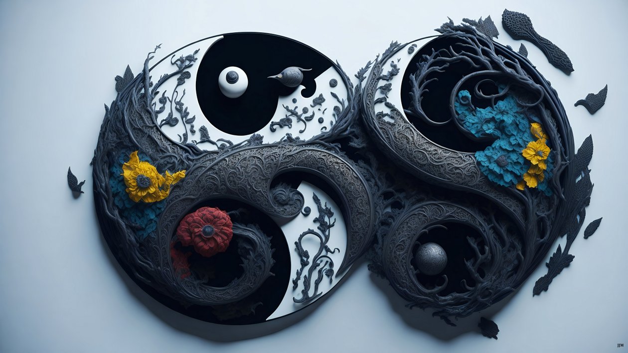 enkaustický Feng Shui koncept JIN A JANG _04 od Josef Johann Michel