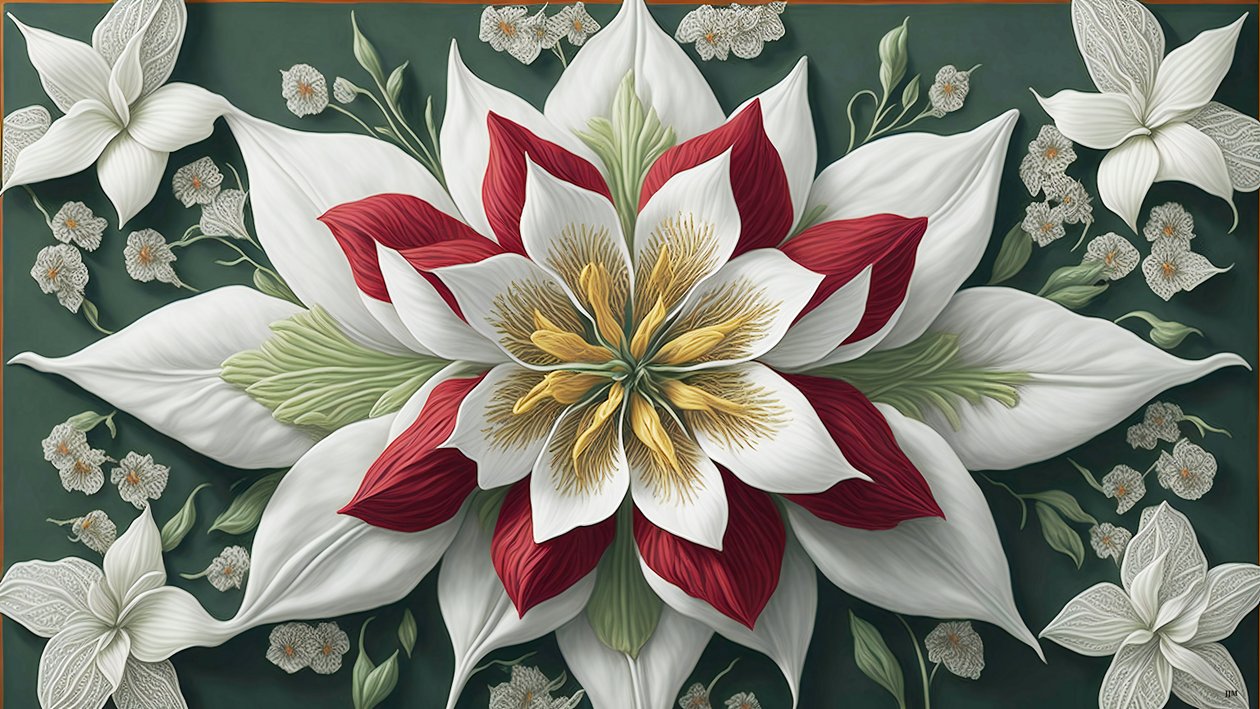 mandala: Amaryllis-elementit_01 od Josef Johann Michel