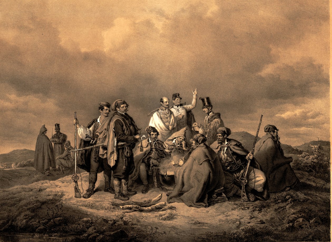 Bivouc Kriehuber Litho od Josef Kriehuber