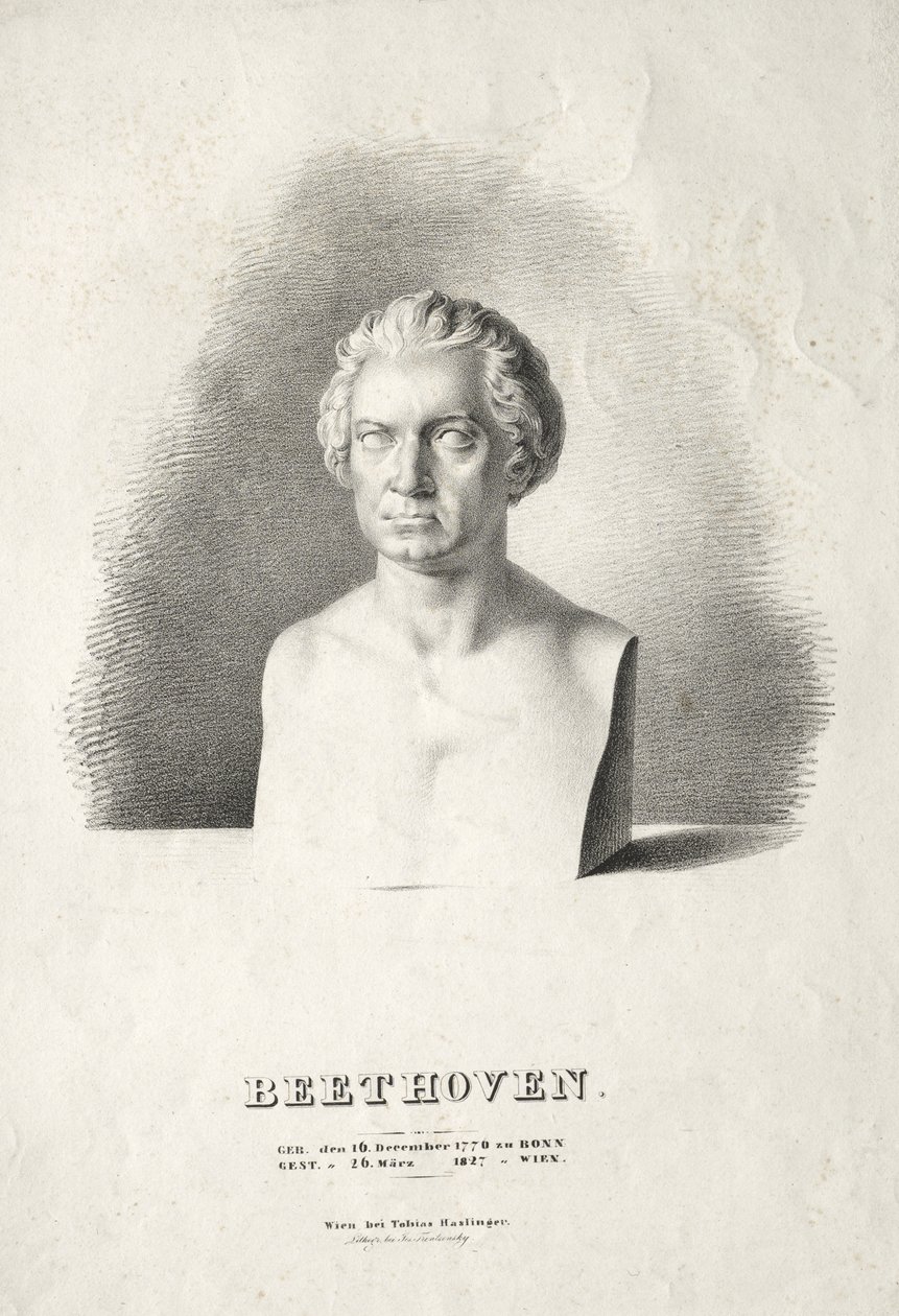 Busta Ludwiga van Beethovena od Josef Kriehuber