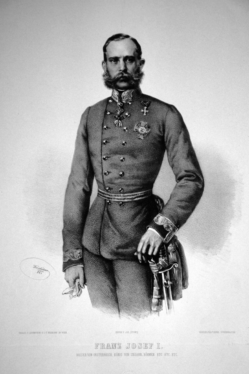Franz Josef I. 1861 Litografie od Josef Kriehuber