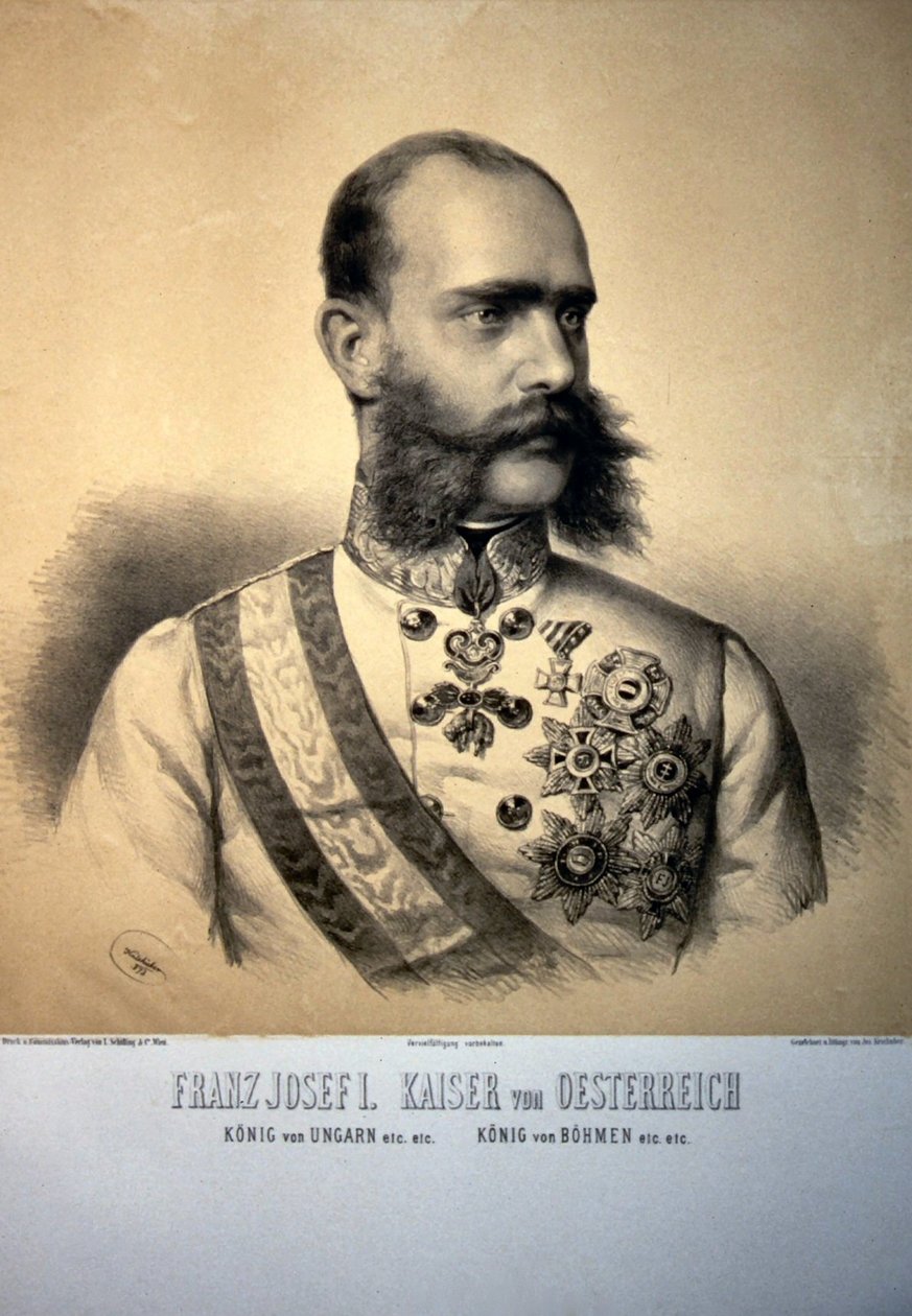 Franz Josef I. 1873 Litografie od Josef Kriehuber