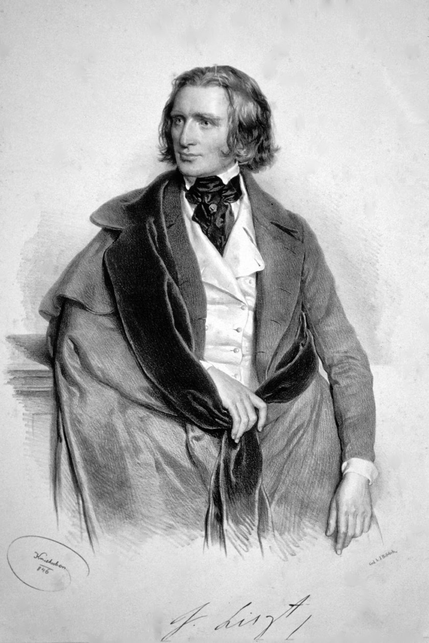 Franz Liszt 1846 od Josef Kriehuber