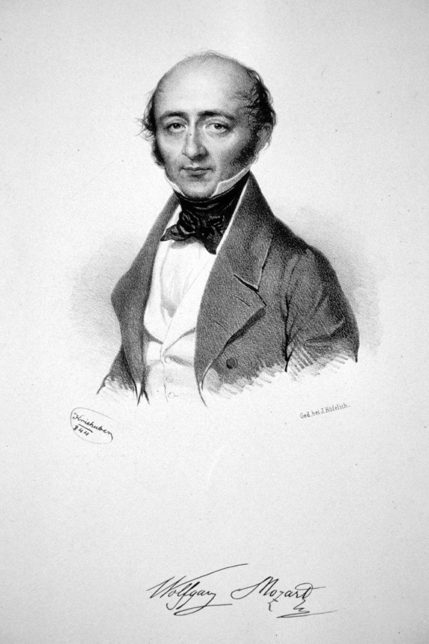 Franz Xaver Wolfgang Mozart Litografie od Josef Kriehuber