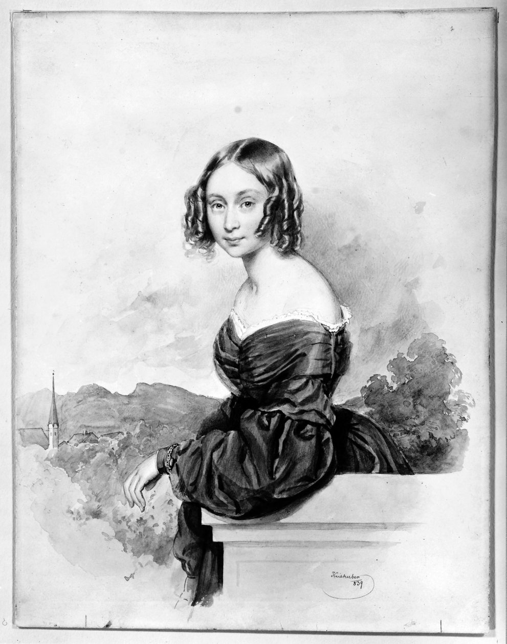 Hraběnka Natalia Alexandra von Buxhövden, provdaná za K.G. Löwenhielma od Josef Kriehuber