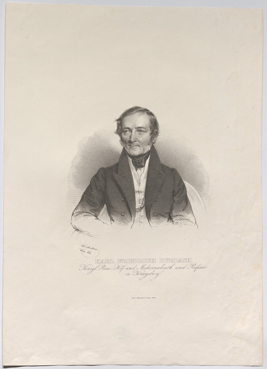 Karl Friedrich Burdach; královský pruský dvorní a zdravotní rada a profesor v Königsbergu od Josef Kriehuber