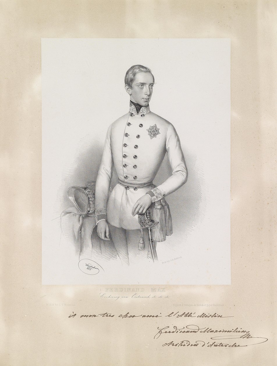 Portrét mladého arcivévody Ferdinanda Maxmiliána v uniformě od Josef Kriehuber