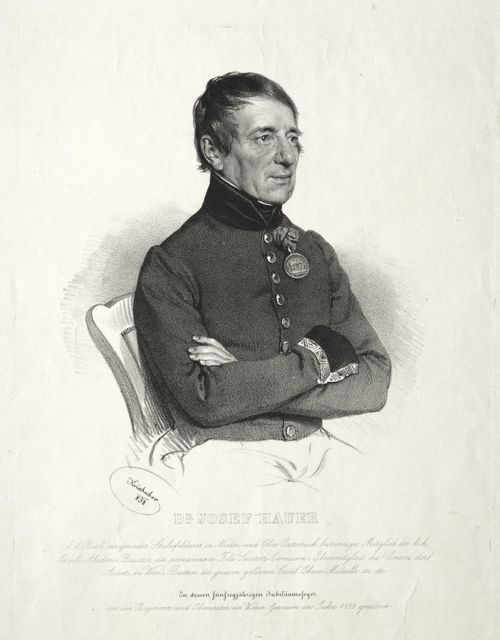 Portrét Dr. Jospeh Hauer od Josef Kriehuber
