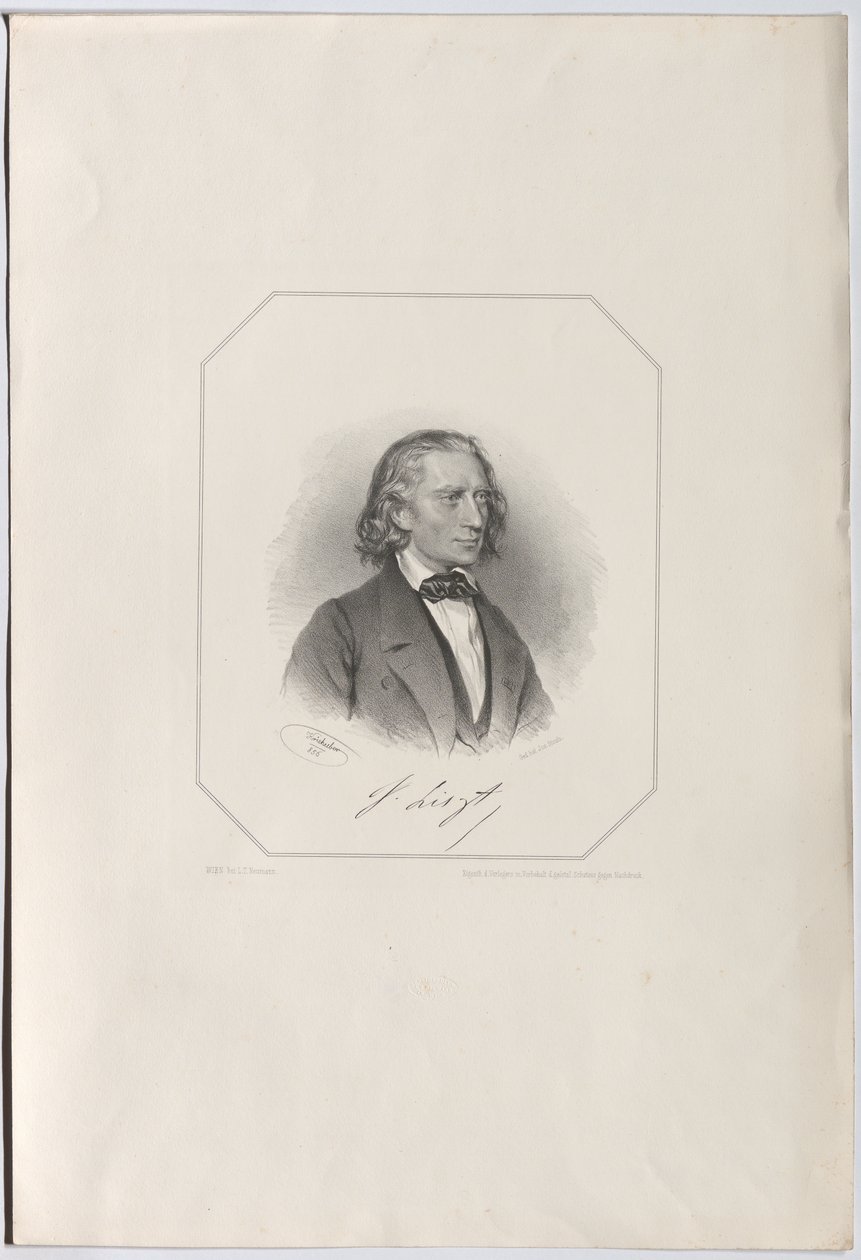 Portrét Franze Liszta 1811-1886, 1856. od Josef Kriehuber