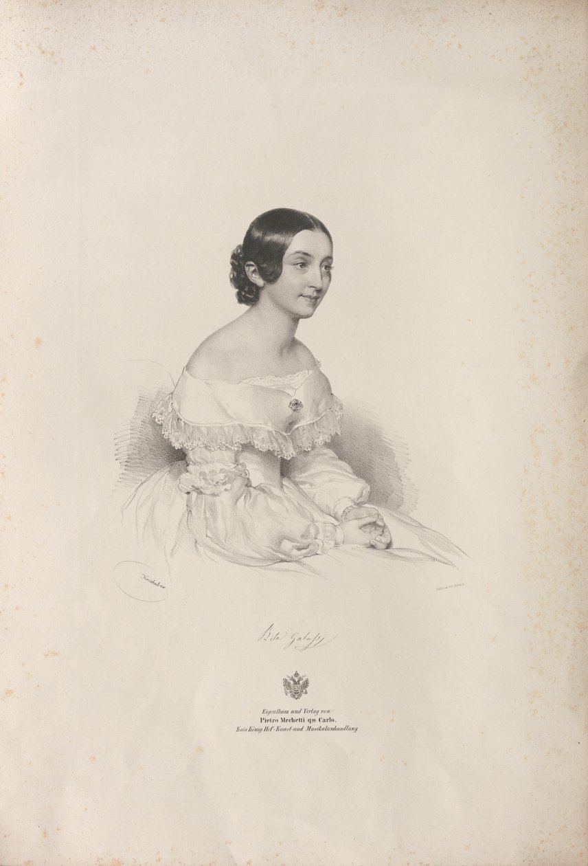 Portrét operní pěvkyně Rity Gabussi 1810-1891, 1840. od Josef Kriehuber