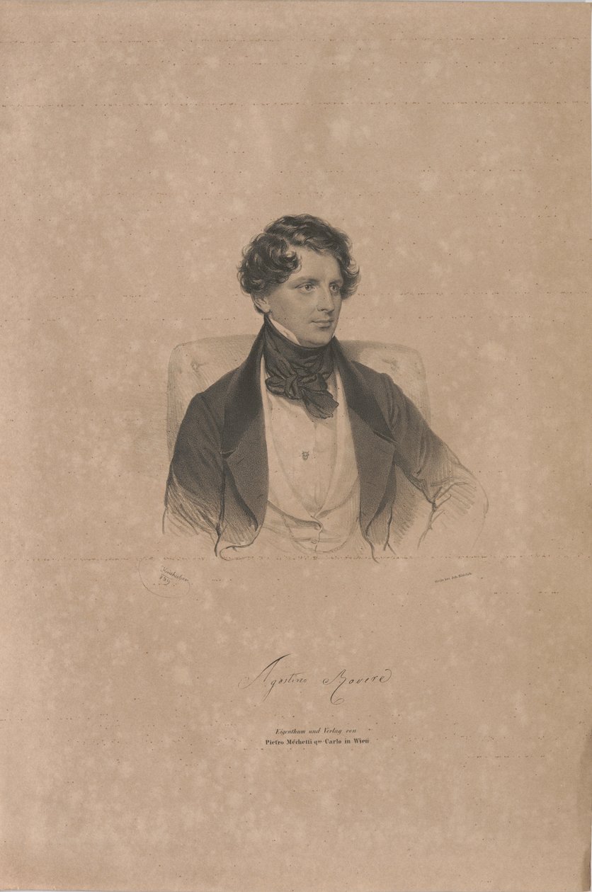 Portrét operního pěvce Agostina Rovere 1804-1865, 1839. od Josef Kriehuber