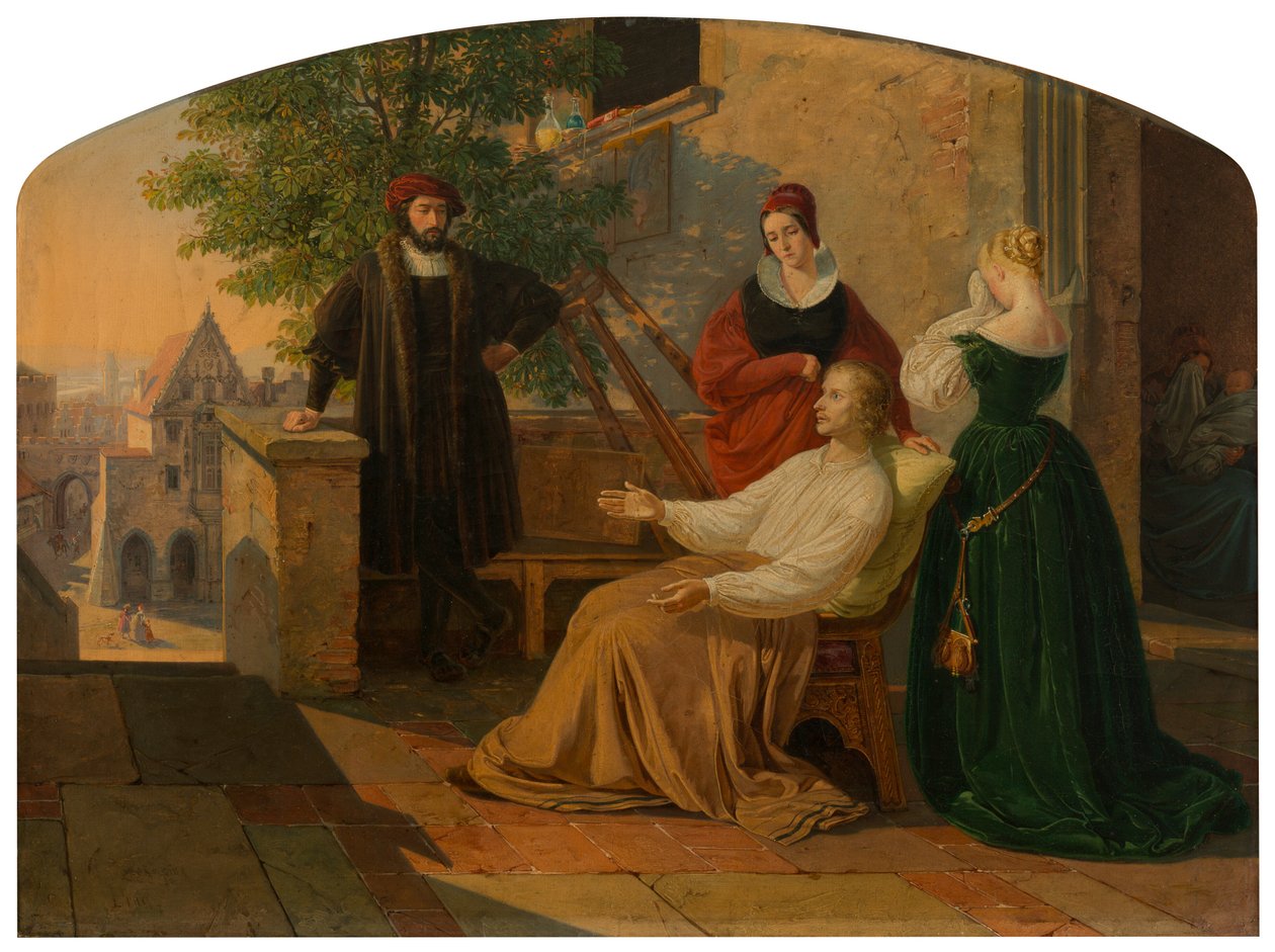Poslední okamžiky Lucase van Leydena, 1843 od Josef Mánes
