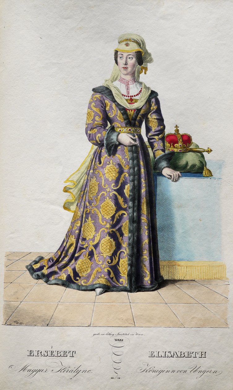 Alžběta Lucemburská 1409-1442, česká královna, 1828 od Josef Nikolaus Kriehuber